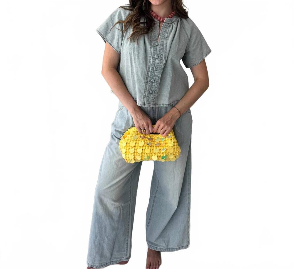 NEW MUSTARD SEED sunday denim wide leg pants in blue
